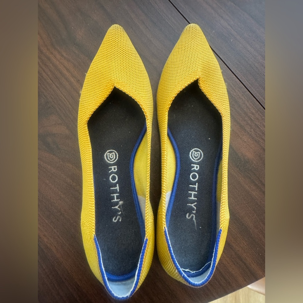 Rothy's Mustard Yellow Point Flats Size 9.5